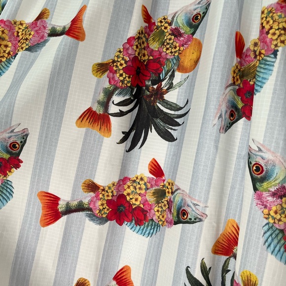 Farm Rio Ombre Fish Stripe Oversized Nylon Bomber Jacket. Rare NWT Small - Picture 5 of 8